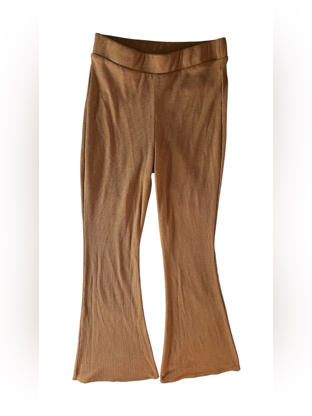 G & D Kids | Tan / Light Brown Ribbed Pull On Comfy Flared Pants | Size XL